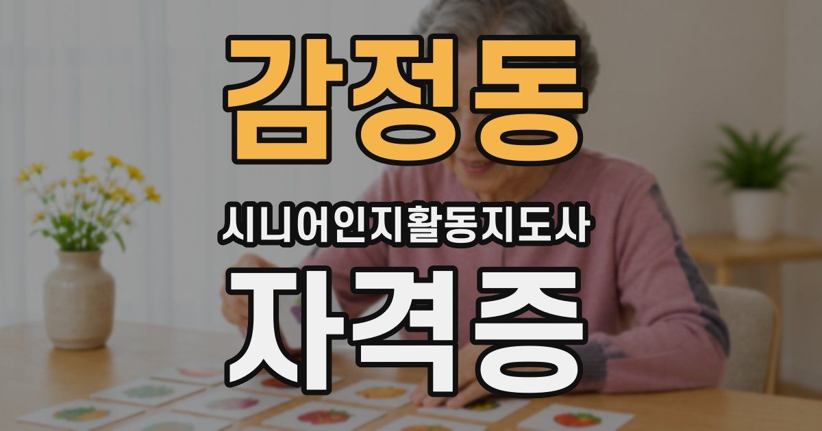 감정동 시니어인지활동지도사 자격증