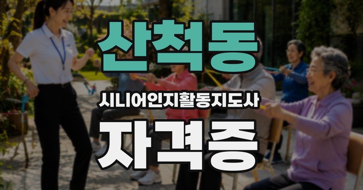 산척동 시니어인지활동지도사 자격증
