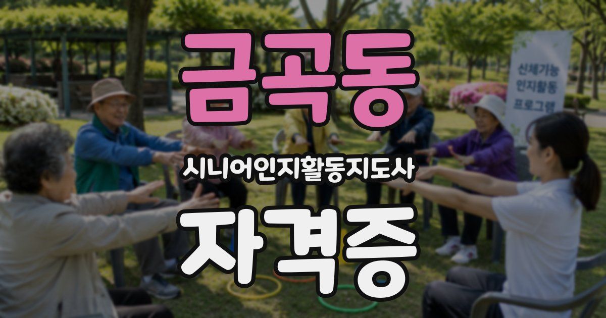 금곡동 시니어인지활동지도사 자격증