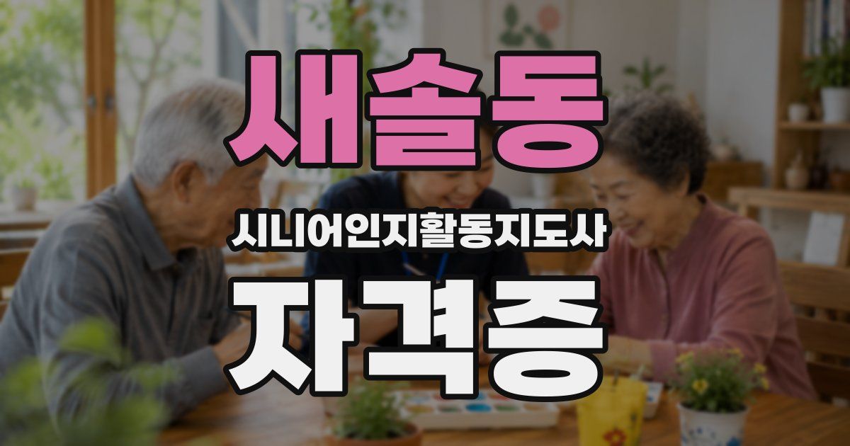 새솔동 시니어인지활동지도사 자격증
