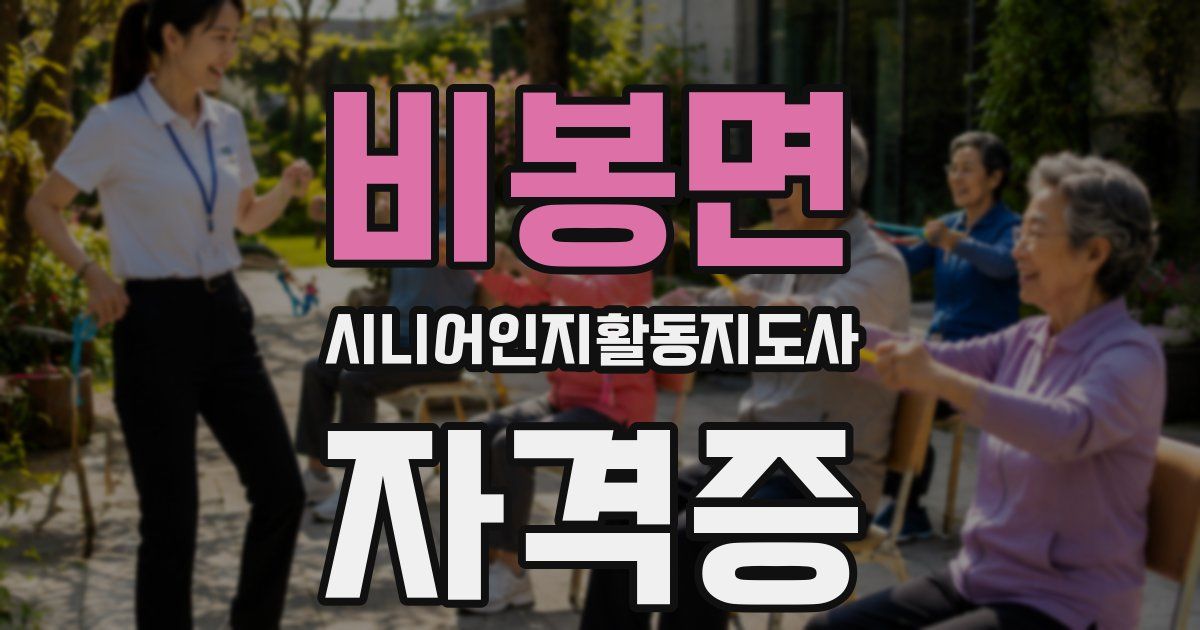 비봉면 시니어인지활동지도사 자격증