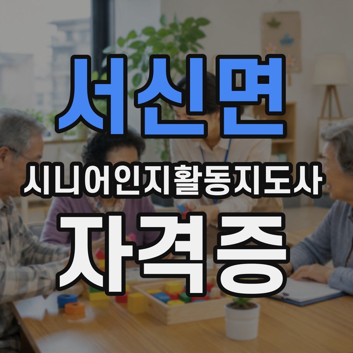 서신면 시니어인지활동지도사 자격증