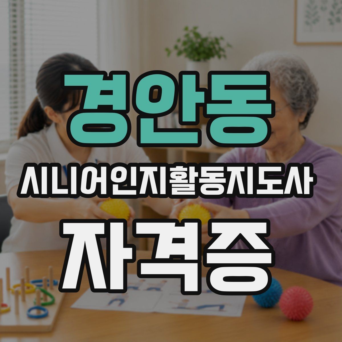 경안동 시니어인지활동지도사 자격증 취득 후 진로 방향