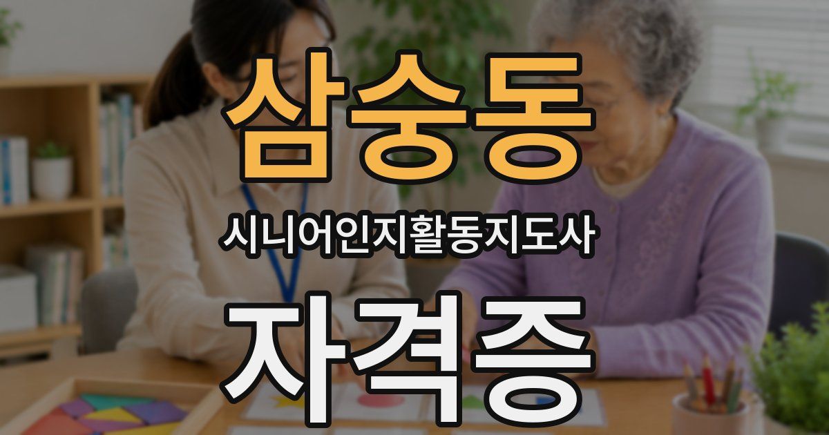 삼숭동 시니어인지활동지도사 자격증