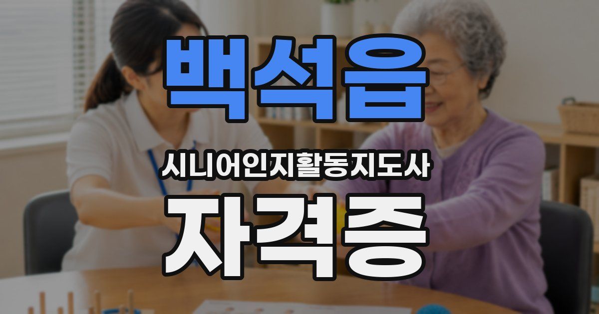 백석읍 시니어인지활동지도사 자격증