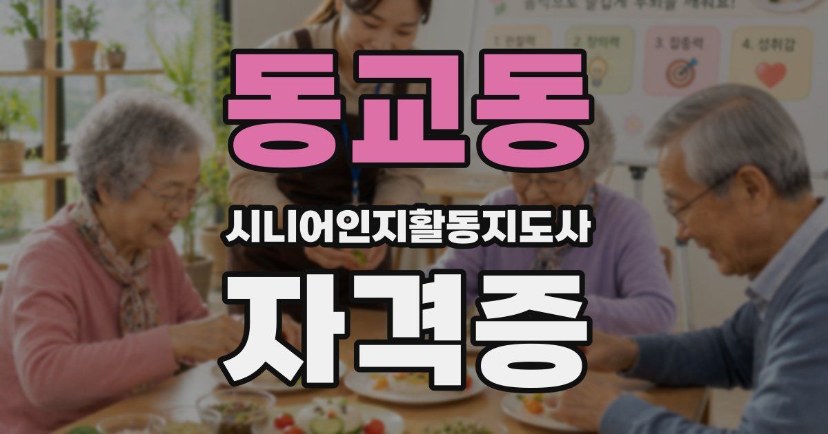 동교동 시니어인지활동지도사 자격증