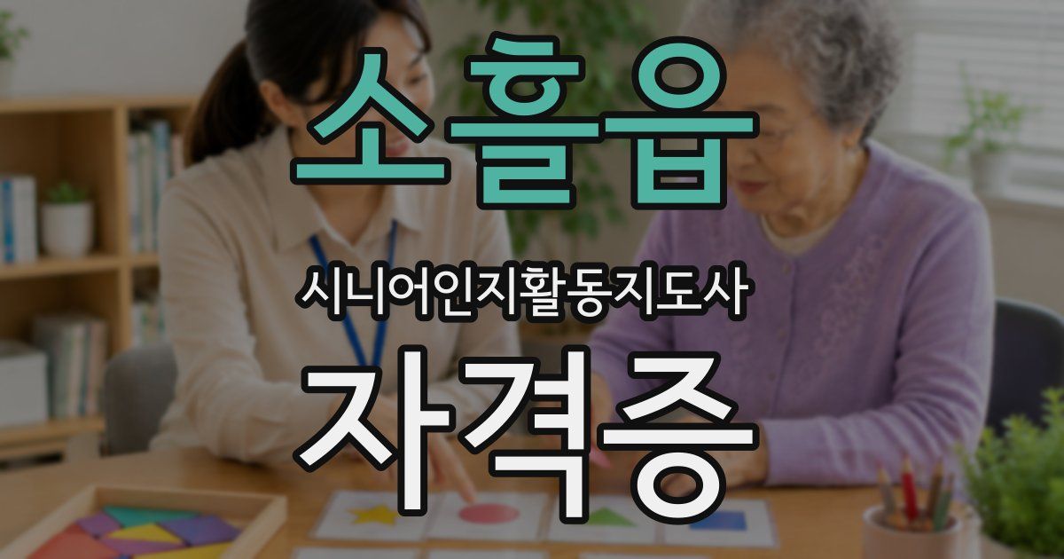 소흘읍 시니어인지활동지도사 자격증