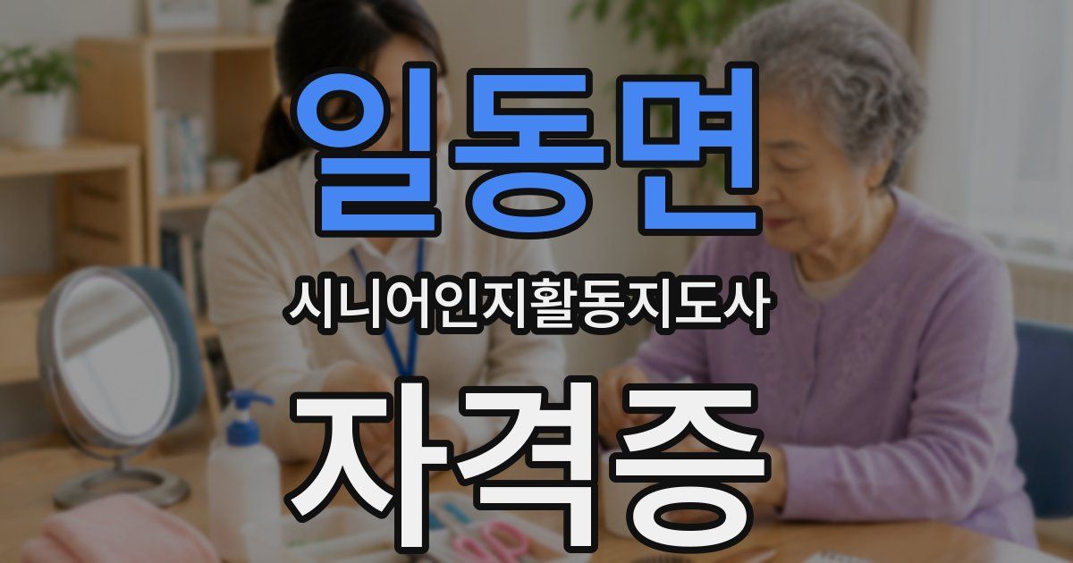 일동면 시니어인지활동지도사 자격증