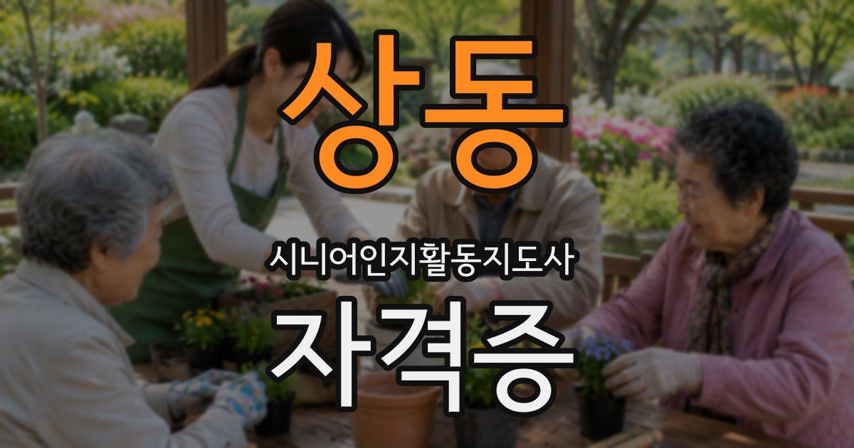 상동 시니어인지활동지도사 자격증