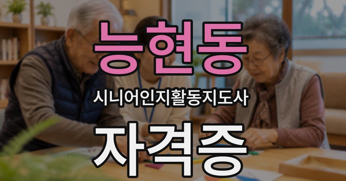 능현동 시니어인지활동지도사 자격증