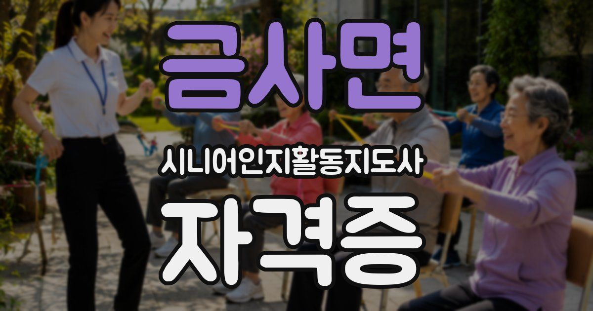 금사면 시니어인지활동지도사 자격증