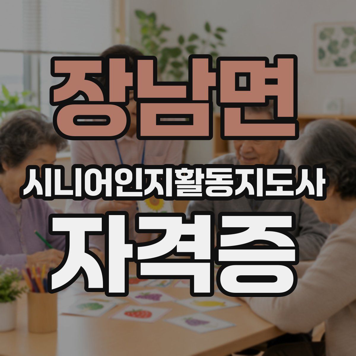 장남면 시니어인지활동지도사 자격증