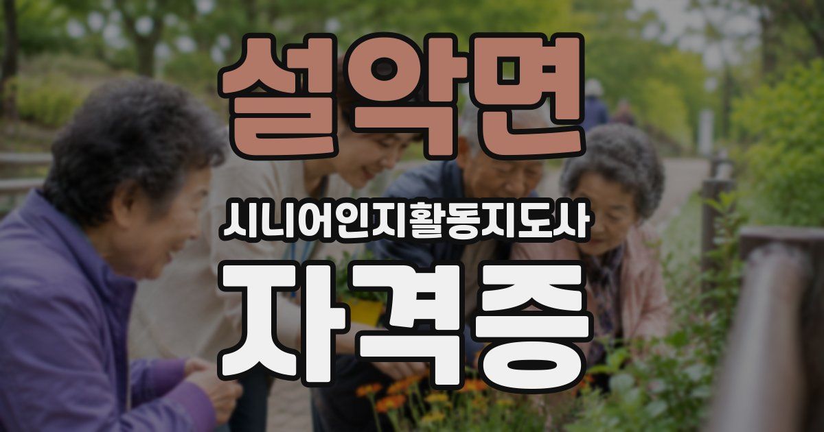 설악면 시니어인지활동지도사 자격증