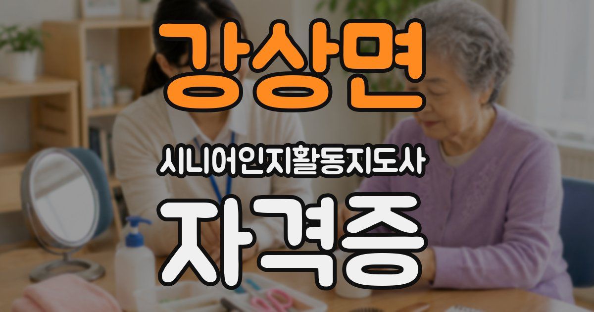 강상면 시니어인지활동지도사 자격증