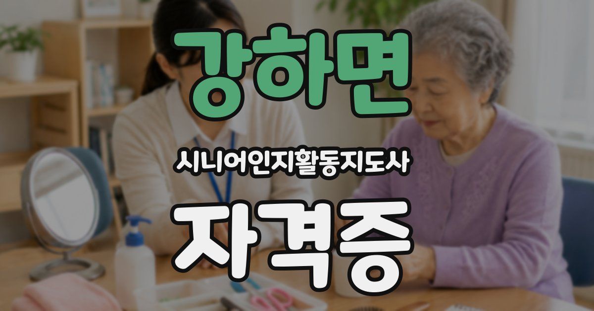강하면 시니어인지활동지도사 자격증