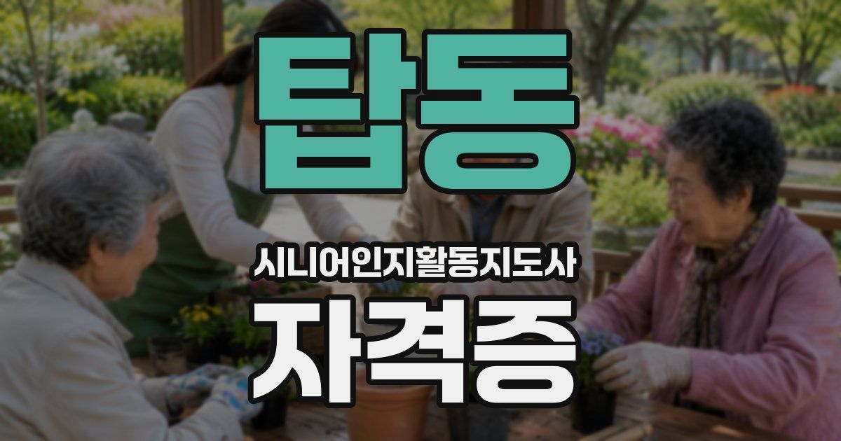 탑동 시니어인지활동지도사 자격증