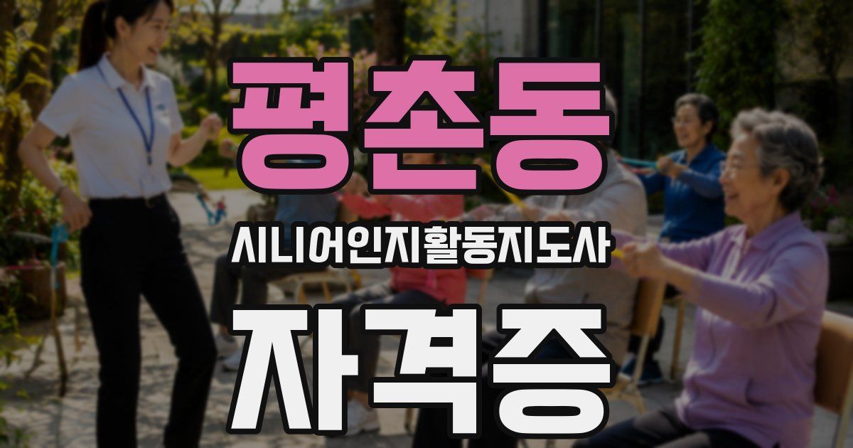 평촌동 시니어인지활동지도사 자격증