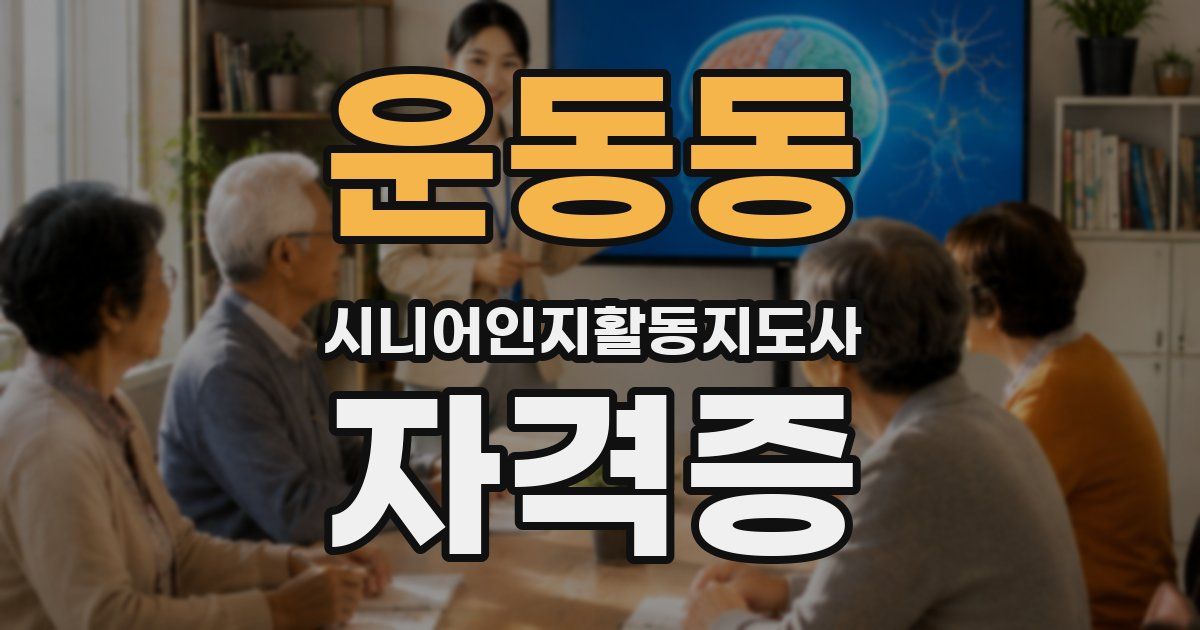 운동동 시니어인지활동지도사 자격증