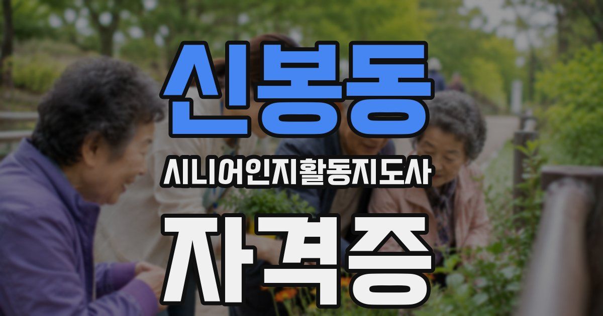 신봉동 시니어인지활동지도사 자격증