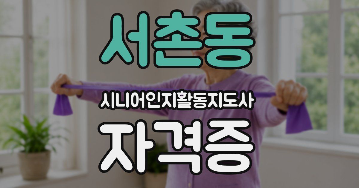서촌동 시니어인지활동지도사 자격증