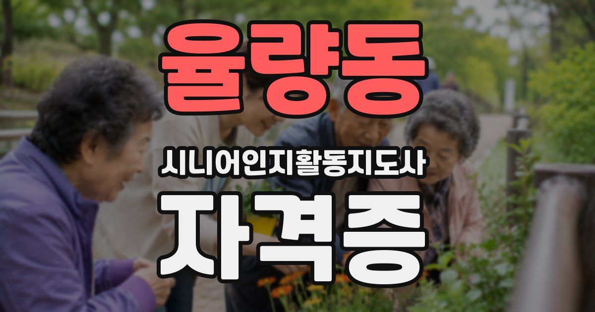 율량동 시니어인지활동지도사 자격증