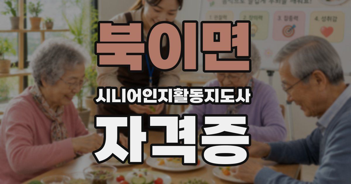 북이면 시니어인지활동지도사 자격증