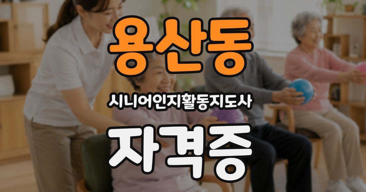 용산동 시니어인지활동지도사 자격증