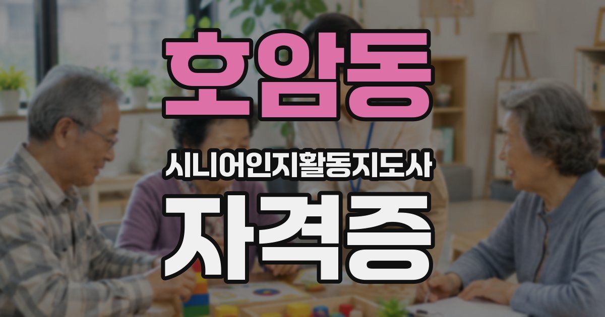 호암동 시니어인지활동지도사 자격증