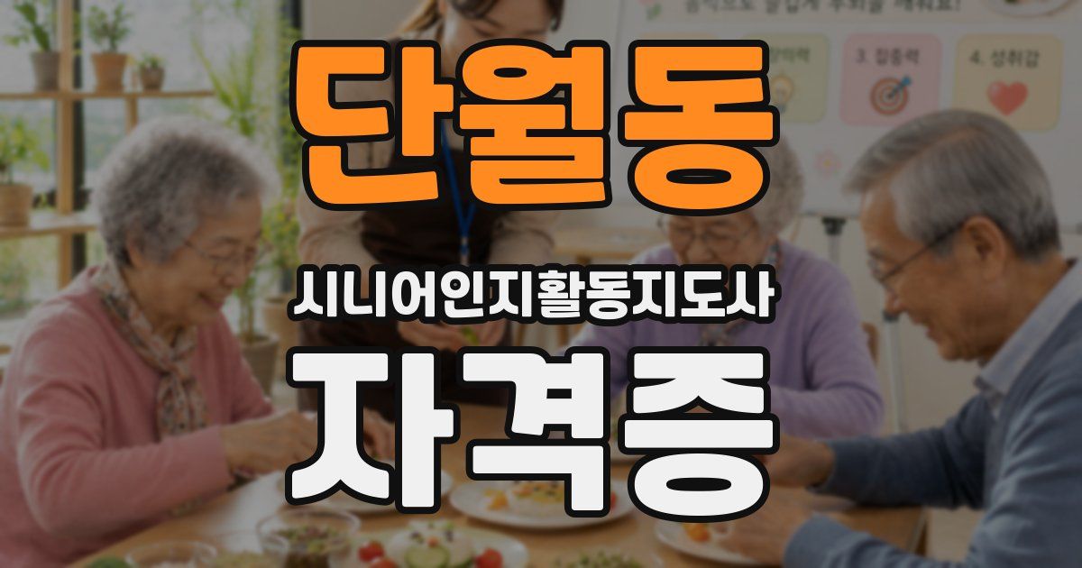 단월동 시니어인지활동지도사 자격증