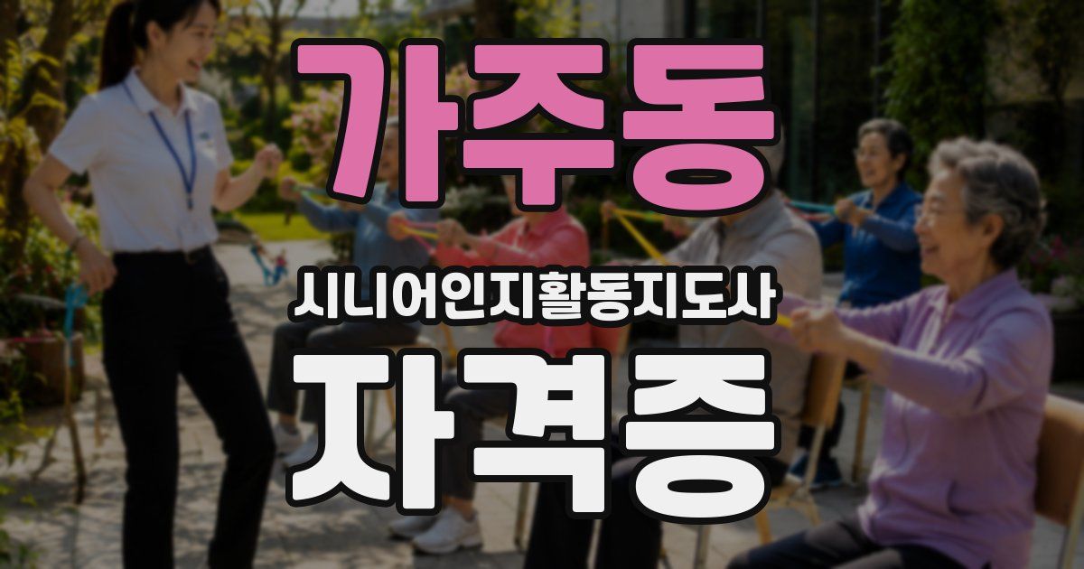 가주동 시니어인지활동지도사 자격증