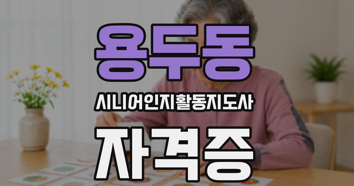 용두동 시니어인지활동지도사 자격증