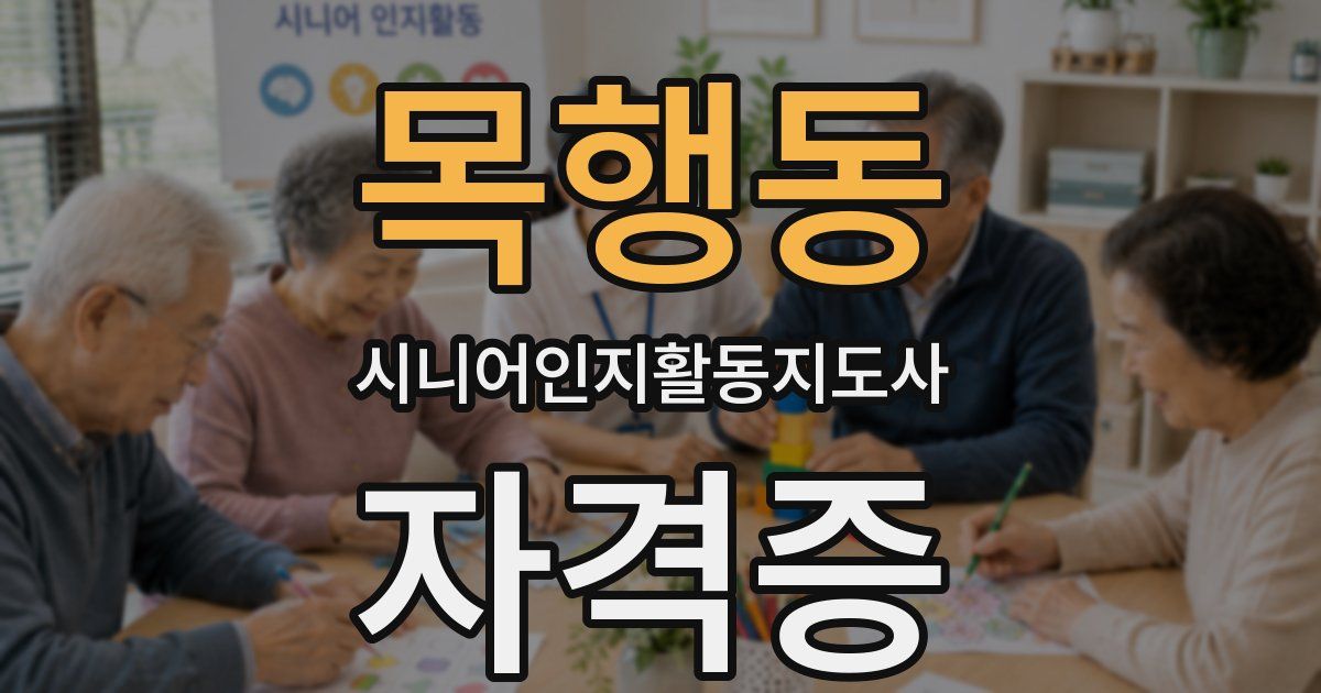 목행동 시니어인지활동지도사 자격증