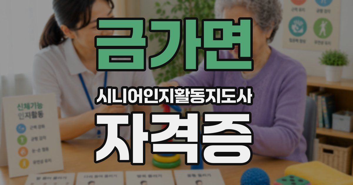 금가면 시니어인지활동지도사 자격증