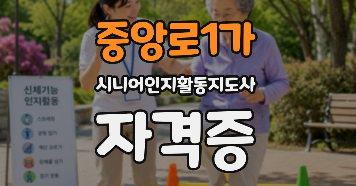 중앙로1가 시니어인지활동지도사 자격증