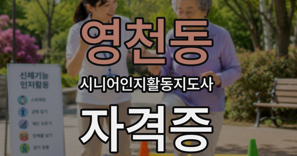 영천동 시니어인지활동지도사 자격증