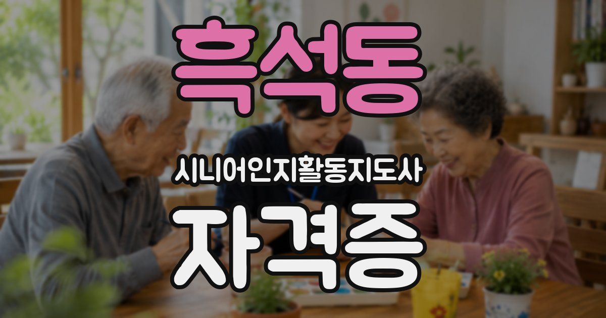 흑석동 시니어인지활동지도사 자격증