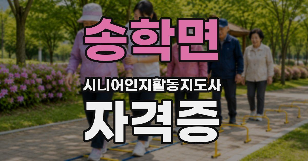 송학면 시니어인지활동지도사 자격증
