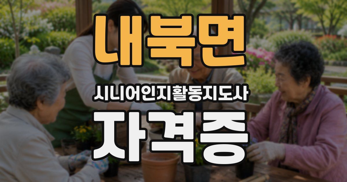 내북면 시니어인지활동지도사 자격증