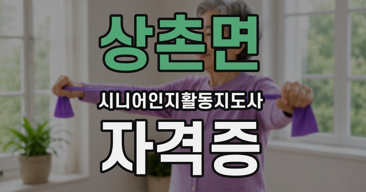 상촌면 시니어인지활동지도사 자격증