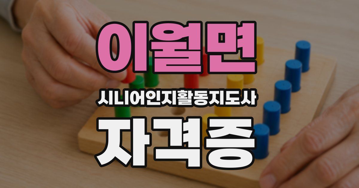 이월면 시니어인지활동지도사 자격증