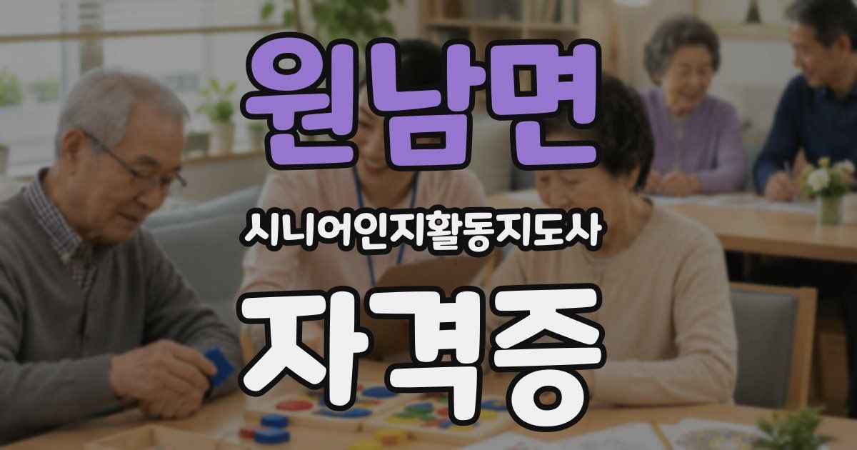 원남면 시니어인지활동지도사 자격증