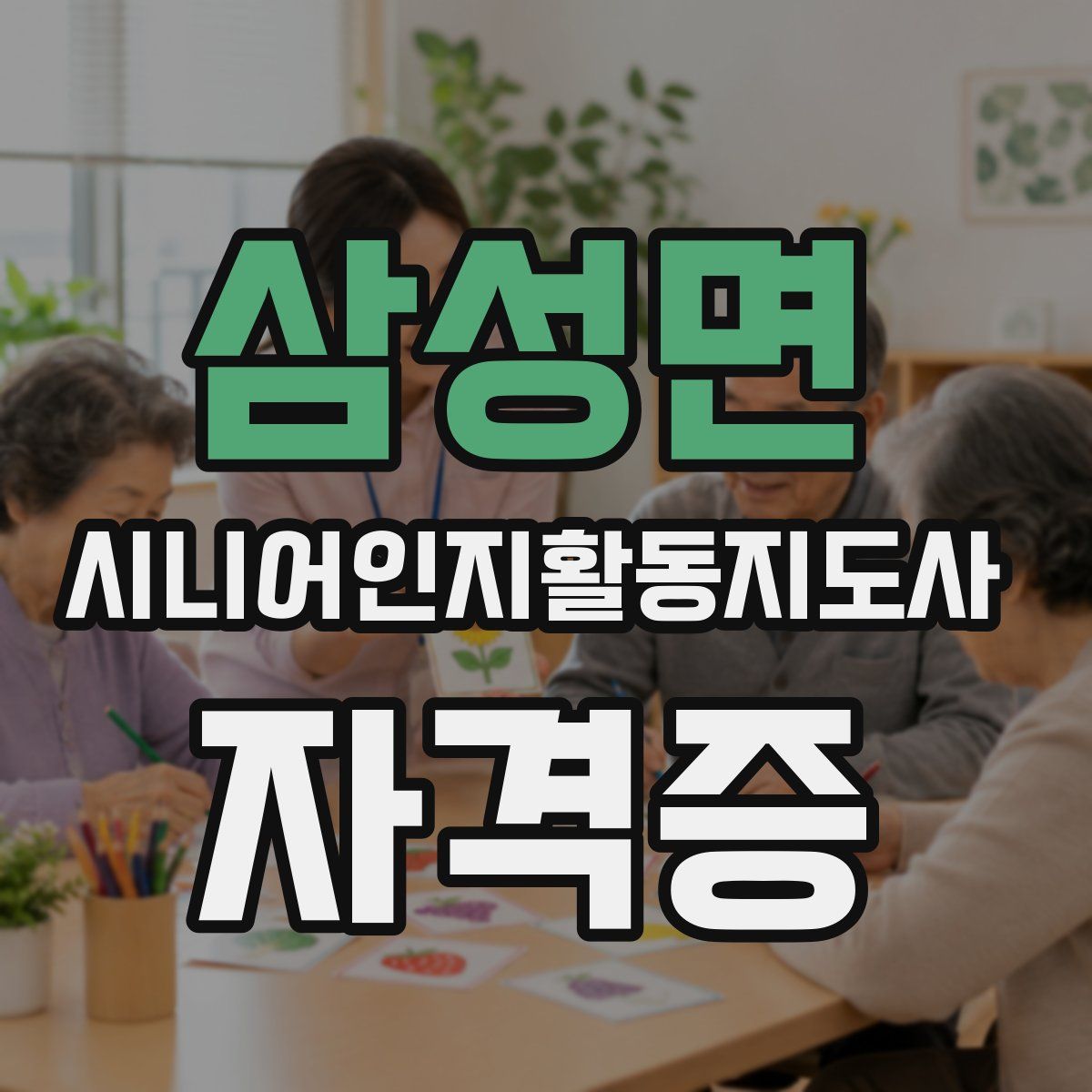 삼성면 시니어인지활동지도사 자격증