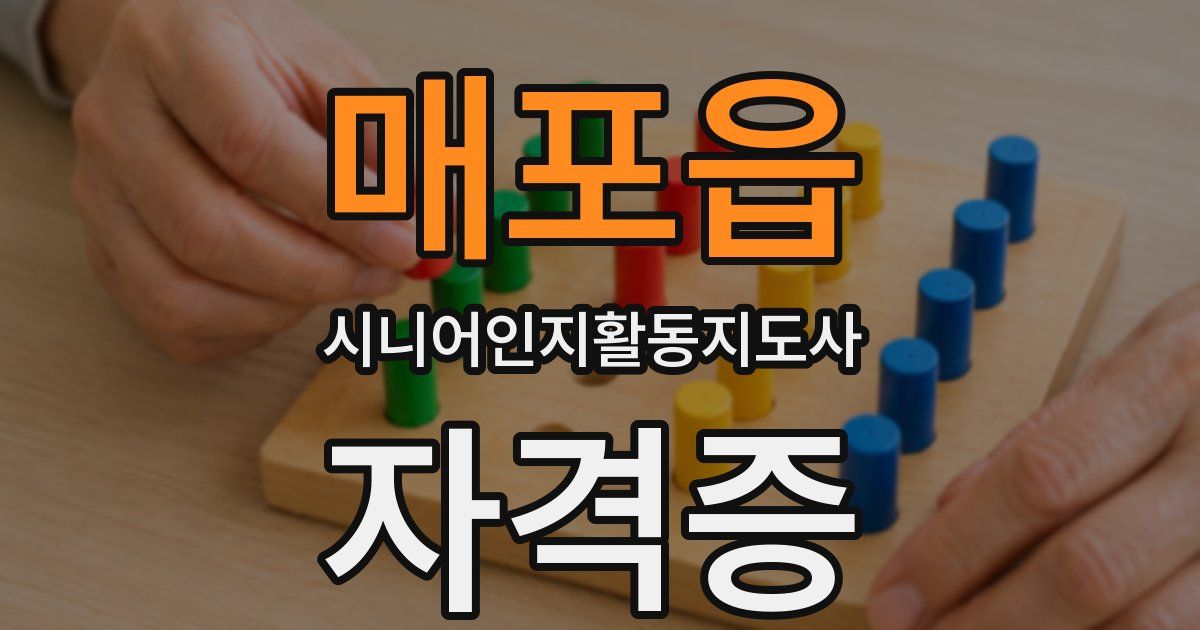 매포읍 시니어인지활동지도사 자격증