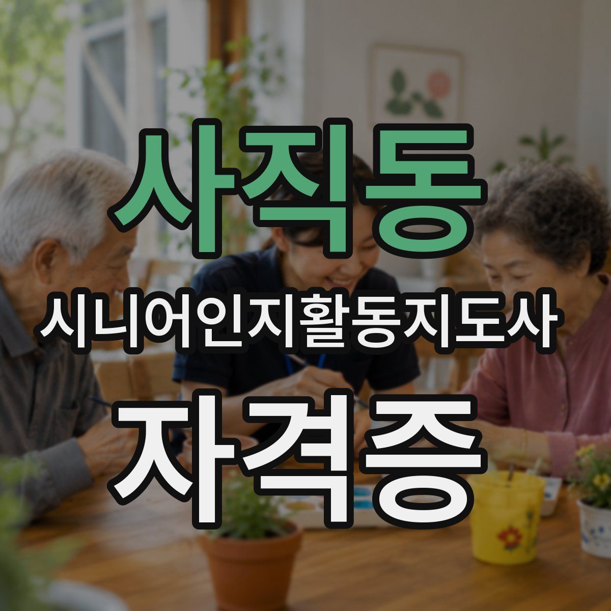 사직동 시니어인지활동지도사 자격증