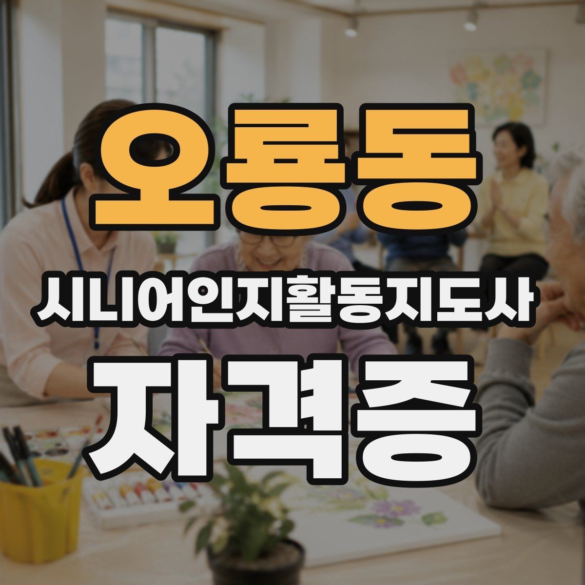 오룡동 시니어인지활동지도사 자격증 시험 유형과 출제 경향