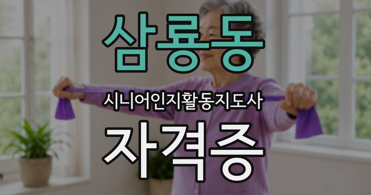 삼룡동 시니어인지활동지도사 자격증