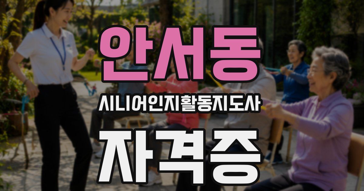안서동 시니어인지활동지도사 자격증