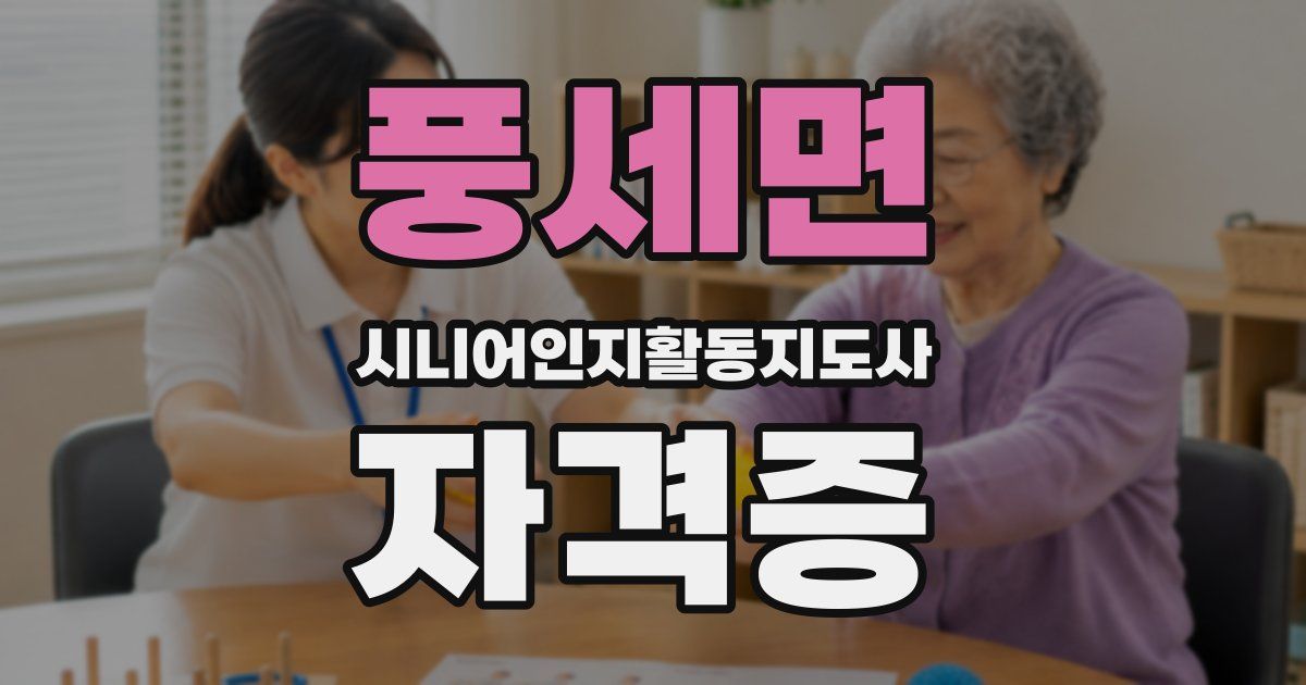 풍세면 시니어인지활동지도사 자격증