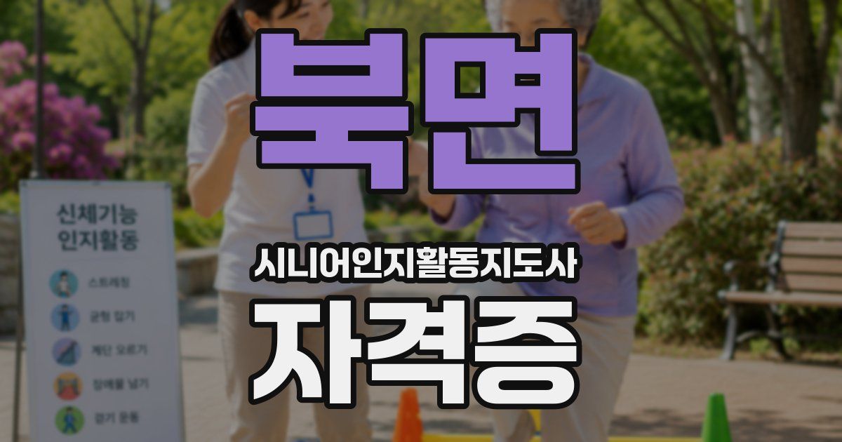 북면 시니어인지활동지도사 자격증