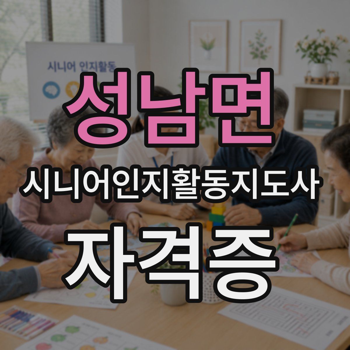 성남면 시니어인지활동지도사 자격증